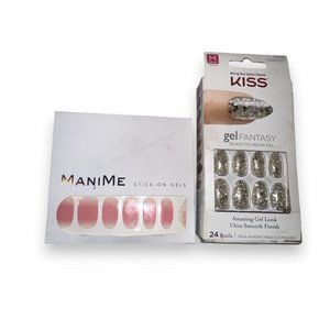 KISS Glam Gel Fantasy Special Glitter Nails Bundle ManiMe Stick On Manicure New